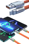 Android ve İOS Uyumlu 180 Derece Type-c Şarj Kablosu - 4