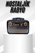 Müzik Kutusu Bluetooth Bağlantılı El Fenerli Nostaljik Tasarım Radyo - 1