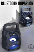 Taşınabilir Bluetooth Hoparlör Led Işıklı Uzun Pil Ömrü - 1