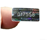 YATE10 1x2cm 105 Adet Gümüş Hologramlı Garanti Etiketi Seri Numaralı - 2