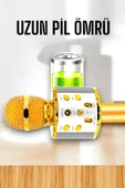 Kablosuz Bluetooth Karaoke Mikrofon USB ve AUX Girişli, Yüksek Ses Kalitesi - 4