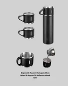 Çelik Termos Bardak Seti | 500 ml Kapasite, Kaymaz Taban, Hediye Kutulu - 2