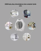Mini Elektrikli Isıtıcı – 2000W Güç, Fanlı Isıtma, 3 Isı Modu - 4