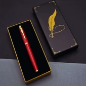 pilelistore Tüylü Kalem Motif Kutulu Kırmızı Roller Kalem - 1