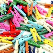 pilelistore 50'li Renkli Ahşap Mandal 3.5cm (10'lu Paket-500 Adet) - 1