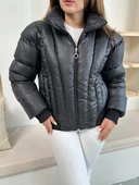 Puffer kısa mont siyah st25534 thumbnail 5