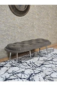 Ufo Oturak Bench - Krom Kaplama Sivriltme Ayak - Oturak - Bench - Puf - Yatak Ucu Pufu Kahverengi Renk 100 x 50 Boyut/Ebat - 1