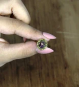 Doğal Taş Ametist Doğal Taşlı Antik Model Kadın Ayarlanabillir Yüzük euy77amt thumbnail 3