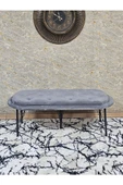 Ufo Oturak Bench - Siyah Boyalı Telli Ayak - Oturak - Bench - Puf - Yatak Ucu Pufu Gri Renk 100 x 50 Boyut/Ebat - 2