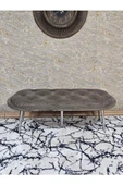 Ufo Oturak Bench - Krom Kaplama Sivriltme Ayak - Oturak - Bench - Puf - Yatak Ucu Pufu Kahverengi Renk 100 x 50 Boyut/Ebat - 2
