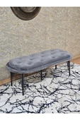 Ufo Oturak Bench - Siyah Boyalı Telli Ayak - Oturak - Bench - Puf - Yatak Ucu Pufu Gri Renk 100 x 50 Boyut/Ebat - 1