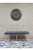 Ufo Oturak Bench - Gold Kaplama Telli Ayak - Oturak - Bench - Puf - Yatak Ucu Pufu Füme Renk 100 x 50 Boyut/Ebat thumbnail 3