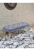 Ufo Oturak Bench - Gold Kaplama Telli Ayak - Oturak - Bench - Puf - Yatak Ucu Pufu Gri Renk 100 x 50 Boyut/Ebat thumbnail 1
