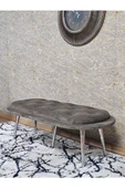 Ufo Oturak Bench - Krom Kaplama Sivriltme Ayak - Oturak - Bench - Puf - Yatak Ucu Pufu Kahverengi Renk 100 x 50 Boyut/Ebat - 4