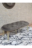 Ufo Oturak Bench - Gold Kaplama Telli Ayak - Oturak - Bench - Puf - Yatak Ucu Pufu Kahverengi Renk 100 x 50 Boyut/Ebat thumbnail 1