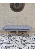 Ufo Oturak Bench - Gold Kaplama Telli Ayak - Oturak - Bench - Puf - Yatak Ucu Pufu Gri Renk 100 x 50 Boyut/Ebat thumbnail 2