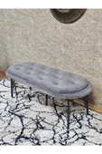 Ufo Oturak Bench - Siyah Boyalı Telli Ayak - Oturak - Bench - Puf - Yatak Ucu Pufu Gri Renk 100 x 50 Boyut/Ebat - 4