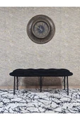 Ufo Oturak Bench - Siyah Boyalı Telli Ayak - Oturak - Bench - Puf - Yatak Ucu Pufu Siyah Renk 100 x 50 Boyut/Ebat - 3