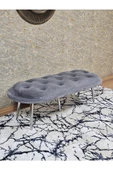 Ufo Oturak Bench - Krom Kaplama Sivriltme Ayak - Oturak - Bench - Puf - Yatak Ucu Pufu Gri Renk 100 x 50 Boyut/Ebat thumbnail 1