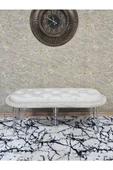 Ufo Oturak Bench - Krom Kaplama Telli Ayak - Oturak - Bench - Puf - Yatak Ucu Pufu Krem Renk 100 x 50 Boyut/Ebat thumbnail 2