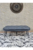 Ufo Oturak Bench - Siyah Boyalı Telli Ayak - Oturak - Bench - Puf - Yatak Ucu Pufu Füme Renk 100 x 50 Boyut/Ebat thumbnail 2