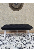 Ufo Oturak Bench - Beyaz Boyalı Sivriltme Ayak - Oturak - Bench - Puf - Yatak Ucu Pufu Siyah Renk 100 x 50 Boyut/Ebat thumbnail 2