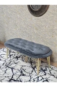 Ufo Oturak Bench - Gold Kaplama Telli Ayak - Oturak - Bench - Puf - Yatak Ucu Pufu Füme Renk 100 x 50 Boyut/Ebat thumbnail 4