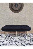 Ufo Oturak Bench - Gold Kaplama Sivriltme Ayak - Oturak - Bench - Puf - Yatak Ucu Pufu Siyah Renk 100 x 50 Boyut/Ebat thumbnail 2