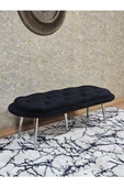 Ufo Oturak Bench - Krom Kaplama Sivriltme Ayak - Oturak - Bench - Puf - Yatak Ucu Pufu Siyah Renk 100 x 50 Boyut/Ebat thumbnail 1