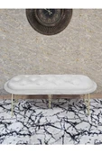 Ufo Oturak Bench - Gold Kaplama Telli Ayak - Oturak - Bench - Puf - Yatak Ucu Pufu Krem Renk 100 x 50 Boyut/Ebat thumbnail 2