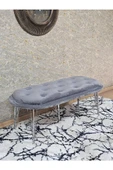 Ufo Oturak Bench - Krom Kaplama Telli Ayak - Oturak - Bench - Puf - Yatak Ucu Pufu Gri Renk 100 x 50 Boyut/Ebat thumbnail 1