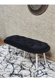 Ufo Oturak Bench - Beyaz Boyalı Sivriltme Ayak - Oturak - Bench - Puf - Yatak Ucu Pufu Siyah Renk 100 x 50 Boyut/Ebat thumbnail 4