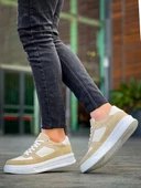 KB-X8 Kuback Bej Keten Süet Yüksek Taban Günlük Spor Ayakkabı thumbnail 2