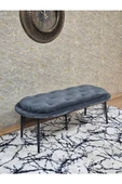 Ufo Oturak Bench - Siyah Boyalı Telli Ayak - Oturak - Bench - Puf - Yatak Ucu Pufu Füme Renk 100 x 50 Boyut/Ebat thumbnail 1