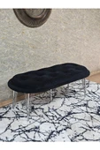 Ufo Oturak Bench - Krom Kaplama Telli Ayak - Oturak - Bench - Puf - Yatak Ucu Pufu Siyah Renk 100 x 50 Boyut/Ebat thumbnail 1