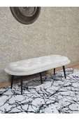 Ufo Oturak Bench - Siyah Boyalı Sivriltme Ayak - Oturak - Bench - Puf - Yatak Ucu Pufu Krem Renk 100 x 50 Boyut/Ebat thumbnail 1