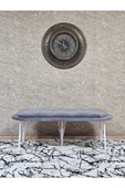 Ufo Oturak Bench - Beyaz Boyalı Telli Ayak - Oturak - Bench - Puf - Yatak Ucu Pufu Gri Renk 100 x 50 Boyut/Ebat - 3
