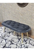 Ufo Oturak Bench - Gold Kaplama Sivriltme Ayak - Oturak - Bench - Puf - Yatak Ucu Pufu Füme Renk 100 x 50 Boyut/Ebat - 4