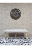 Ufo Oturak Bench - Gold Kaplama Telli Ayak - Oturak - Bench - Puf - Yatak Ucu Pufu Krem Renk 100 x 50 Boyut/Ebat thumbnail 3