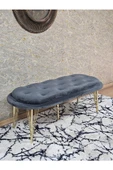 Ufo Oturak Bench - Gold Kaplama Telli Ayak - Oturak - Bench - Puf - Yatak Ucu Pufu Füme Renk 100 x 50 Boyut/Ebat thumbnail 1