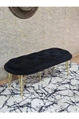 Ufo Oturak Bench - Gold Kaplama Telli Ayak - Oturak - Bench - Puf - Yatak Ucu Pufu Siyah Renk 100 x 50 Boyut/Ebat thumbnail 1