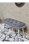 Ufo Oturak Bench - Beyaz Boyalı Sivriltme Ayak - Oturak - Bench - Puf - Yatak Ucu Pufu Gri Renk 100 x 50 Boyut/Ebat thumbnail 4
