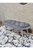 Ufo Oturak Bench - Krom Kaplama Sivriltme Ayak - Oturak - Bench - Puf - Yatak Ucu Pufu Gri Renk 100 x 50 Boyut/Ebat thumbnail 4