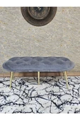 Ufo Oturak Bench - Gold Kaplama Sivriltme Ayak - Oturak - Bench - Puf - Yatak Ucu Pufu Gri Renk 100 x 50 Boyut/Ebat thumbnail 2