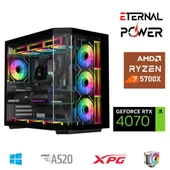 ETERNAL POWER RYZEN 7 5700X 32G DDR4 1TB M.2 RTX4070 A520 A750W thumbnail 1