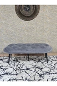 Ufo Oturak Bench - Siyah Boyalı Sivriltme Ayak - Oturak - Bench - Puf - Yatak Ucu Pufu Gri Renk 100 x 50 Boyut/Ebat - 3