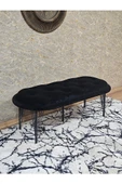 Ufo Oturak Bench - Siyah Boyalı Telli Ayak - Oturak - Bench - Puf - Yatak Ucu Pufu Siyah Renk 100 x 50 Boyut/Ebat - 1