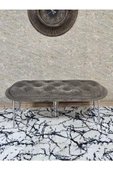 Ufo Oturak Bench - Krom Kaplama Telli Ayak - Oturak - Bench - Puf - Yatak Ucu Pufu Kahverengi Renk 100 x 50 Boyut/Ebat thumbnail 2