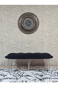 Ufo Oturak Bench - Krom Kaplama Telli Ayak - Oturak - Bench - Puf - Yatak Ucu Pufu Siyah Renk 100 x 50 Boyut/Ebat thumbnail 3
