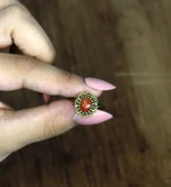 Doğal Taş Akik Oval Doğal Taşlı Antik Model Kadın Ayarlanabillir Yüzük euy77a thumbnail 3